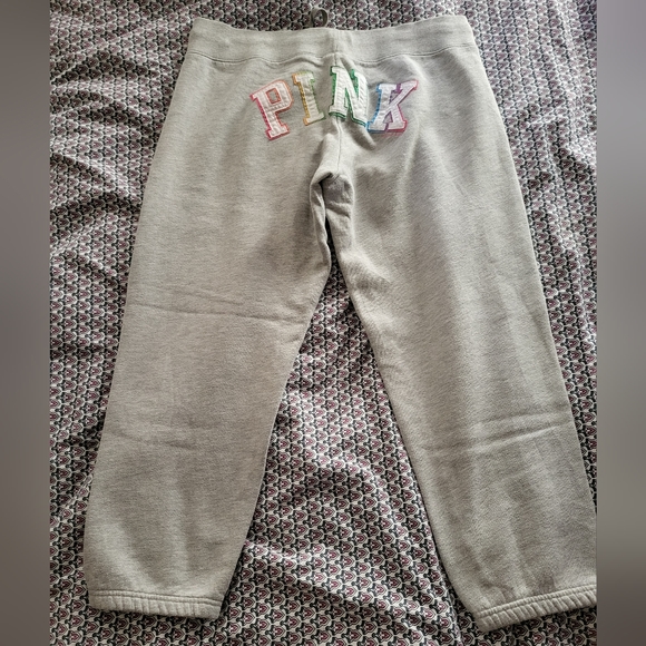 Vs pink rainbow logo classic sweatpants, size large. Rare HTF - Picture 6 of 11